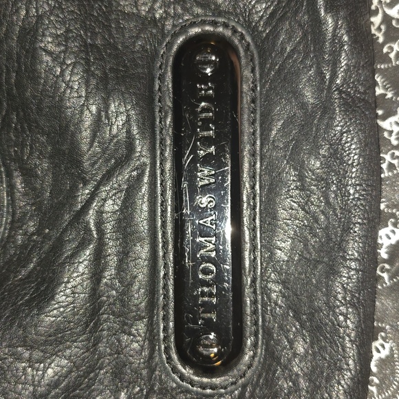 Thomas Wylde Goth Leather Black Skull Clutch With Rhinestones Duster Bag - Picture 13 of 13